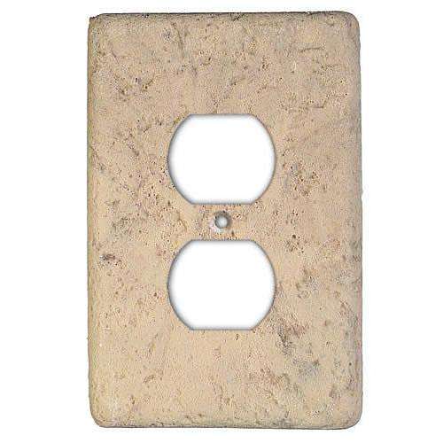 Stonique Espresso Stone Duplex Outlet Switchplate