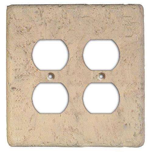 Espresso Stone 2 Duplex Outlet Switchplate - Wallplatesonline.com
