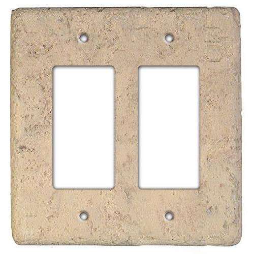 Stonique Espresso Stone Double Rocker Switchplate