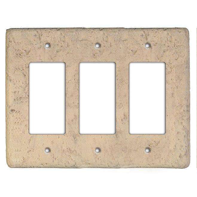 Espresso Stone Triple Rocker Switchplate - Wallplatesonline.com