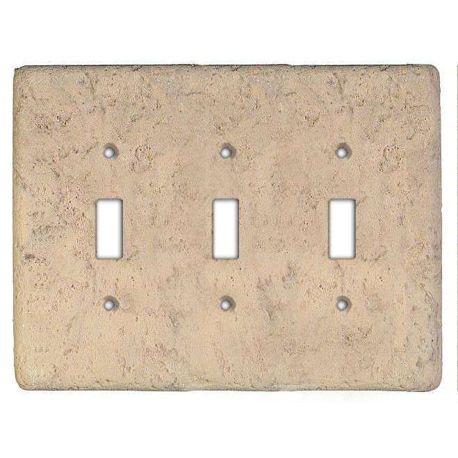 Stonique Espresso Stone Triple Toggle Switchplate