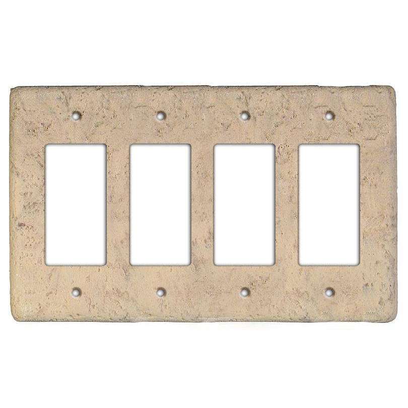 Stonique Espresso Stone Quad Rocker Switchplate