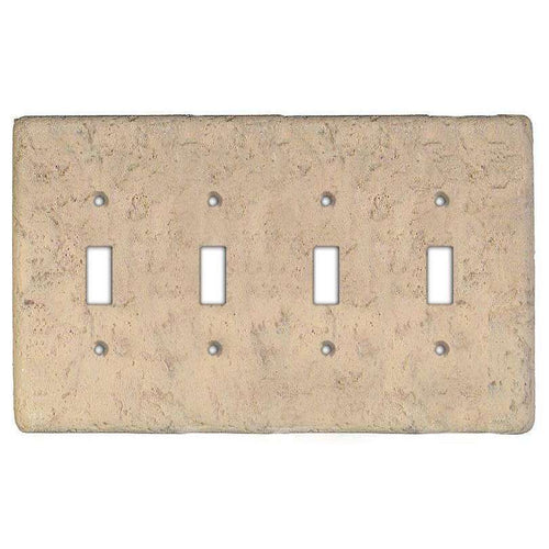 Espresso Stone Quad Toggle Switchplate - Wallplatesonline.com