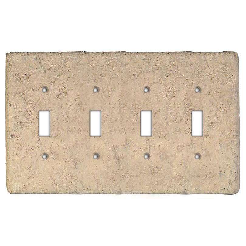 Espresso Stone Quad Toggle Switchplate - Wallplatesonline.com