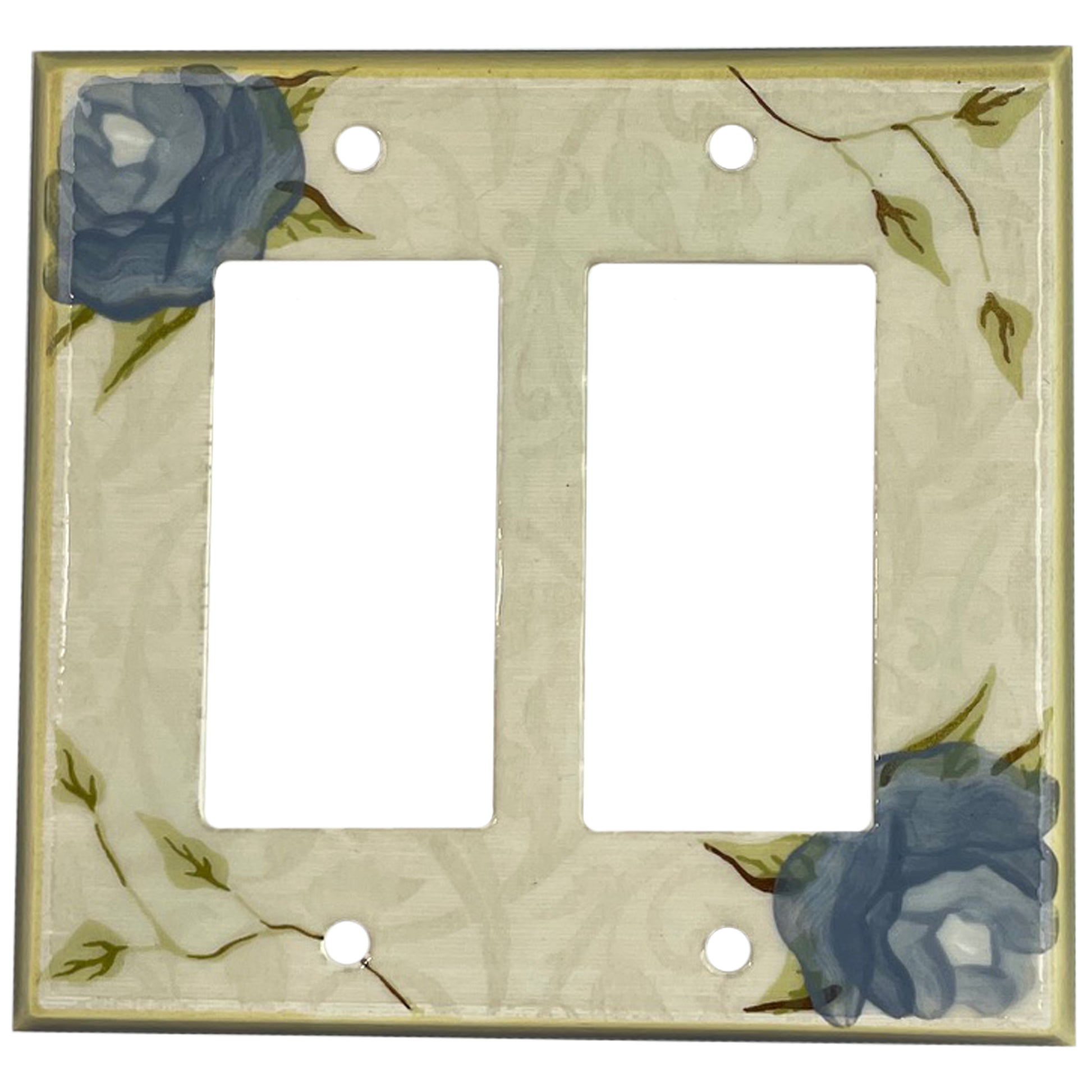 Blue Flower Single Covers Plates 2 Rocker Wallplate