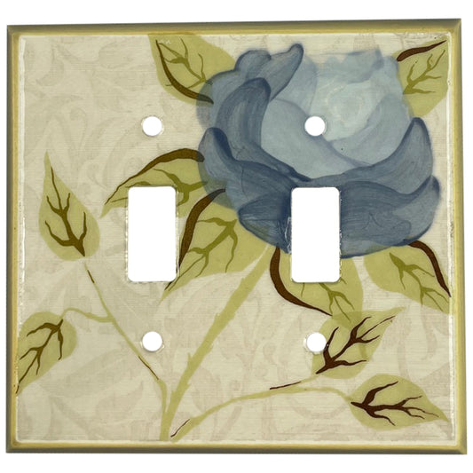 Blue Flower Single Covers Plates 2 Toggle Wallplate