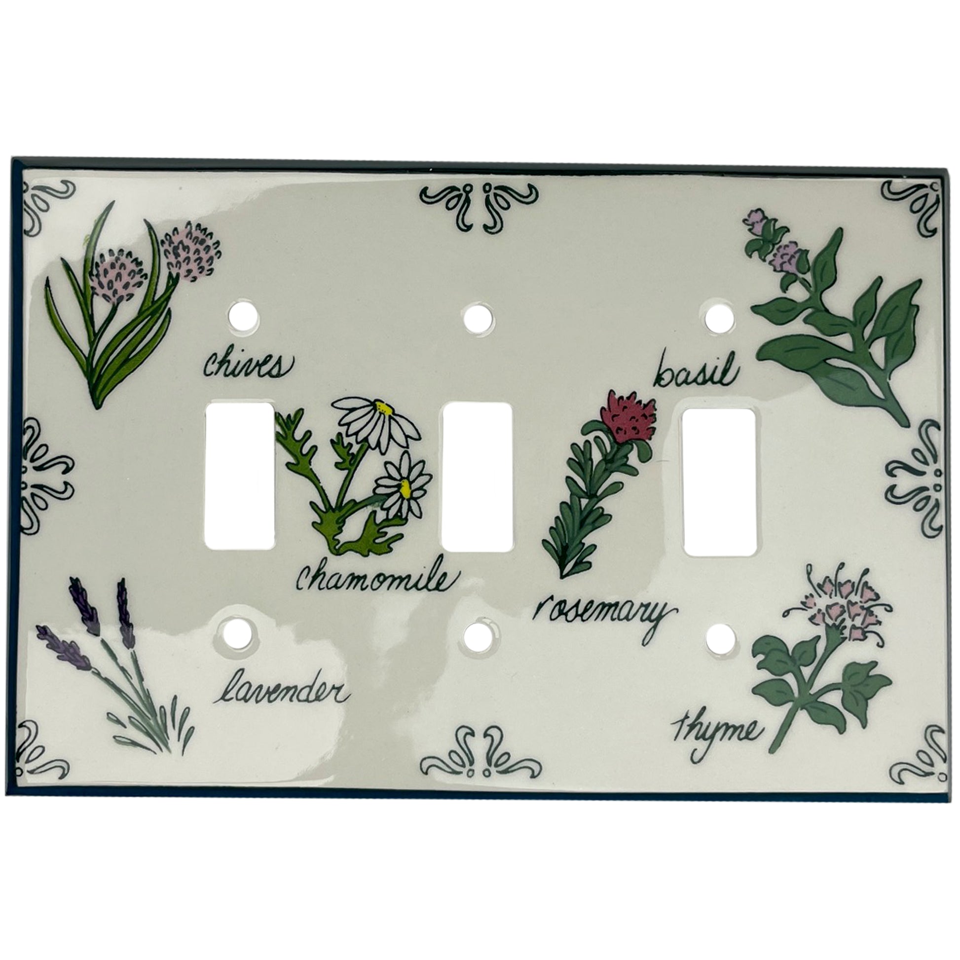 Herbs Single Covers Plates 3 Toggle Wallplate