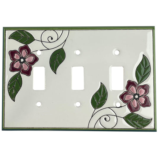 Red Blossoms Single Covers Plates 3 Toggle Wallplate