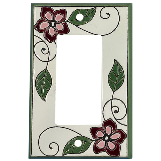 Red Blossoms Single Covers Plates Rocker Wallplate