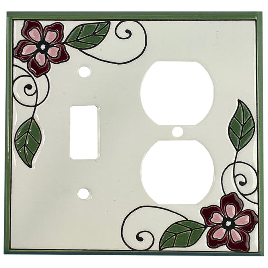 Red Blossoms Single Covers Plates Toggle / Duplex Wallplate