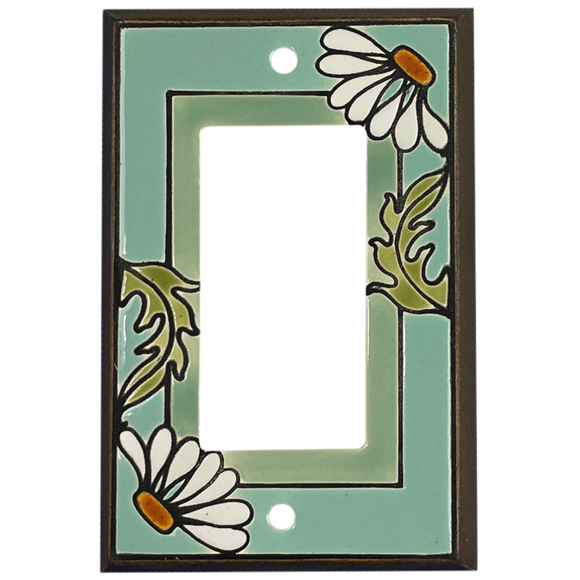Blue Daisy Cover Plates Rocker Wallplate