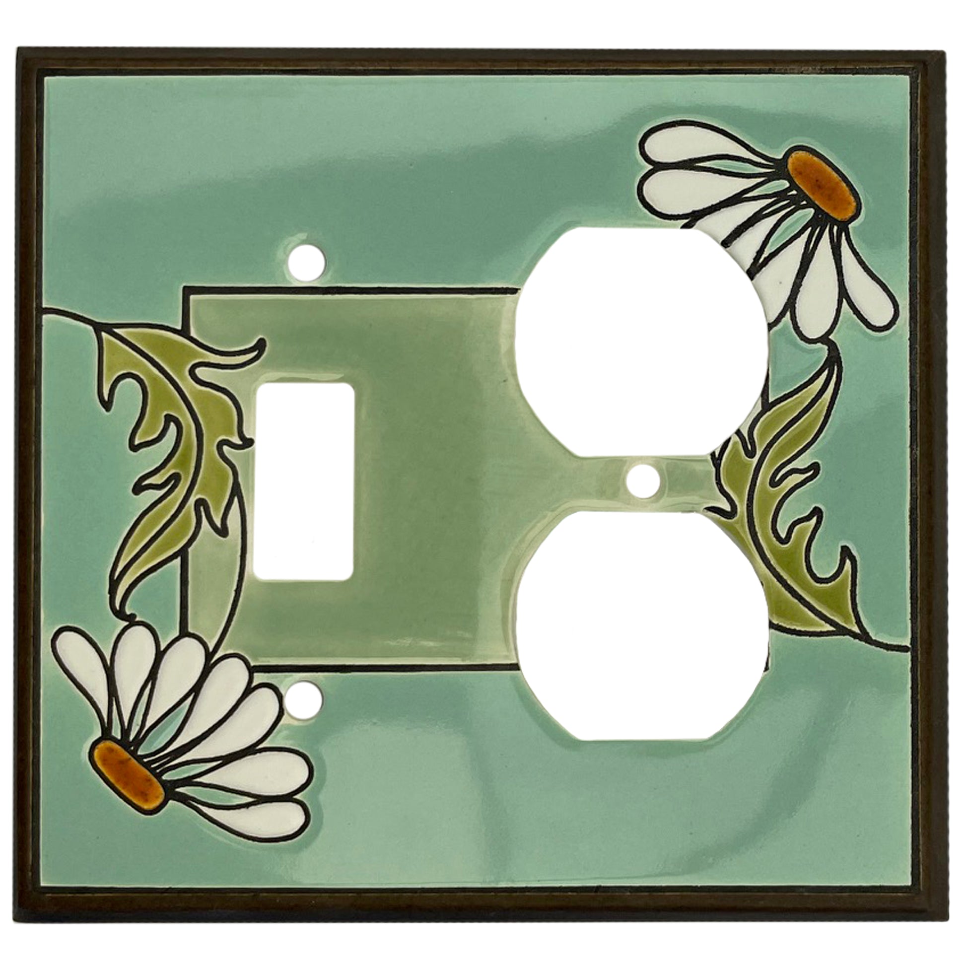 Blue Daisy Cover Plates Toggle / Duplex Wallplate