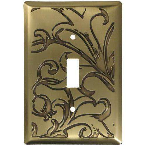 Victorian Antique Brass Single Toggle Switchplate