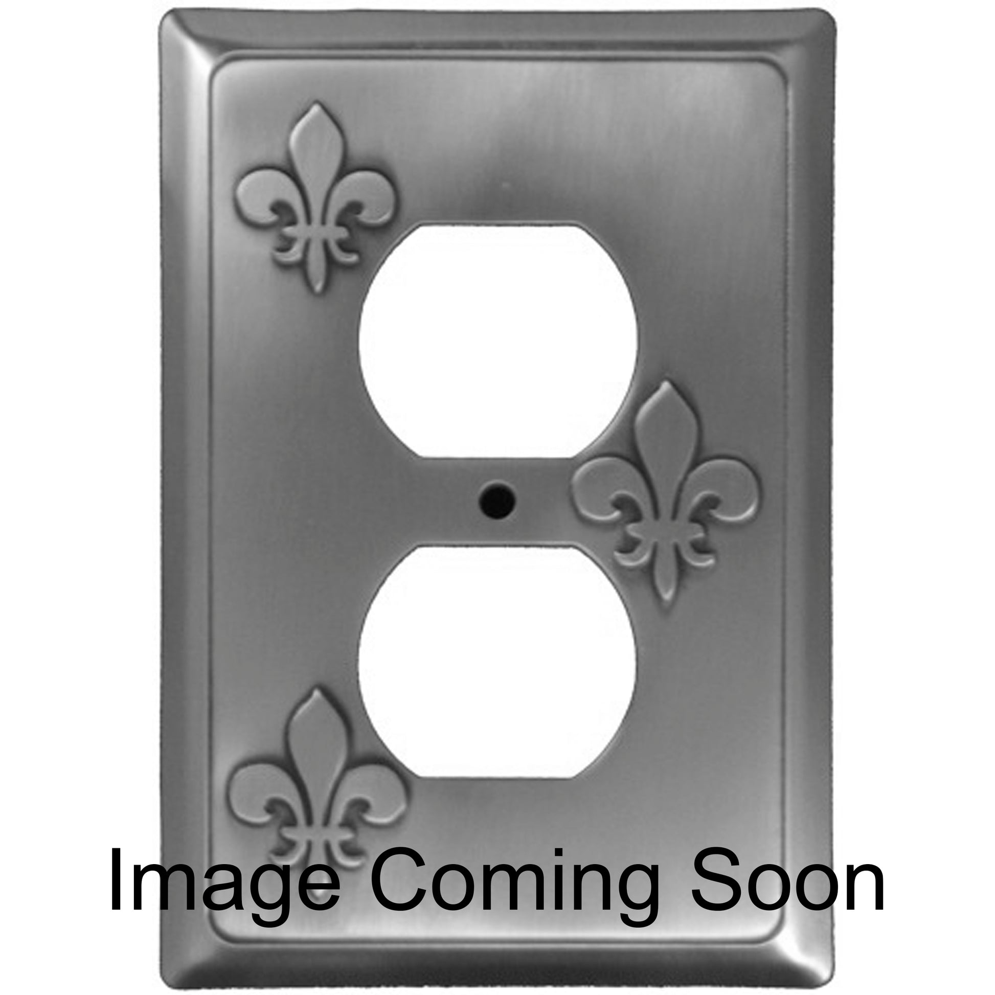 Fleur-de-Lis Stainless Steel Duplex Outlet Switchplate