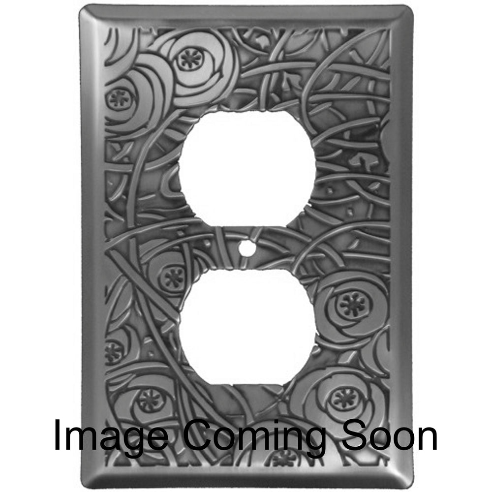 Deco Floral Oil Rubbed Copper Duplex Outlet Switchplate