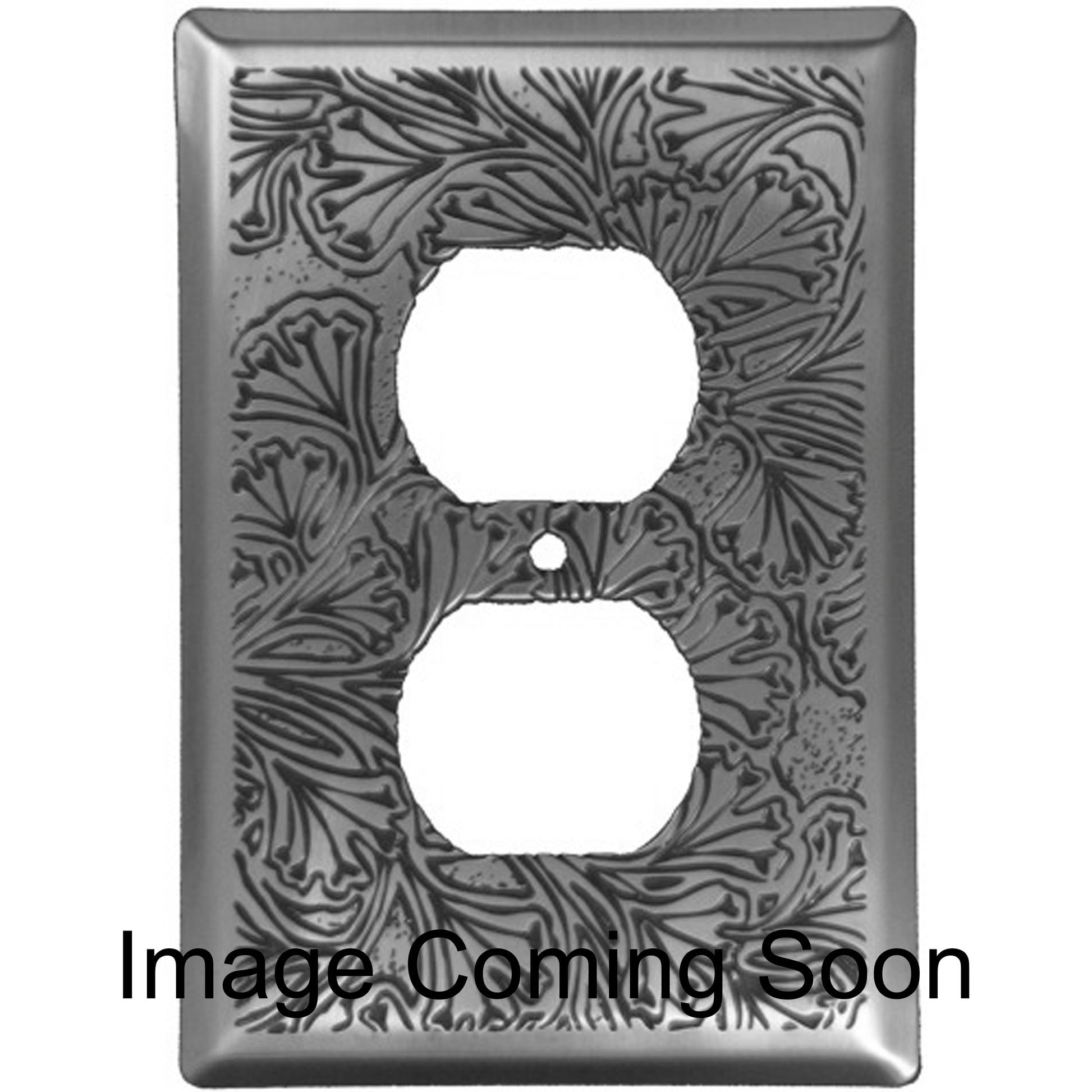 Maidenhaire Fern Stainless Steel Duplex Outlet Switchplate
