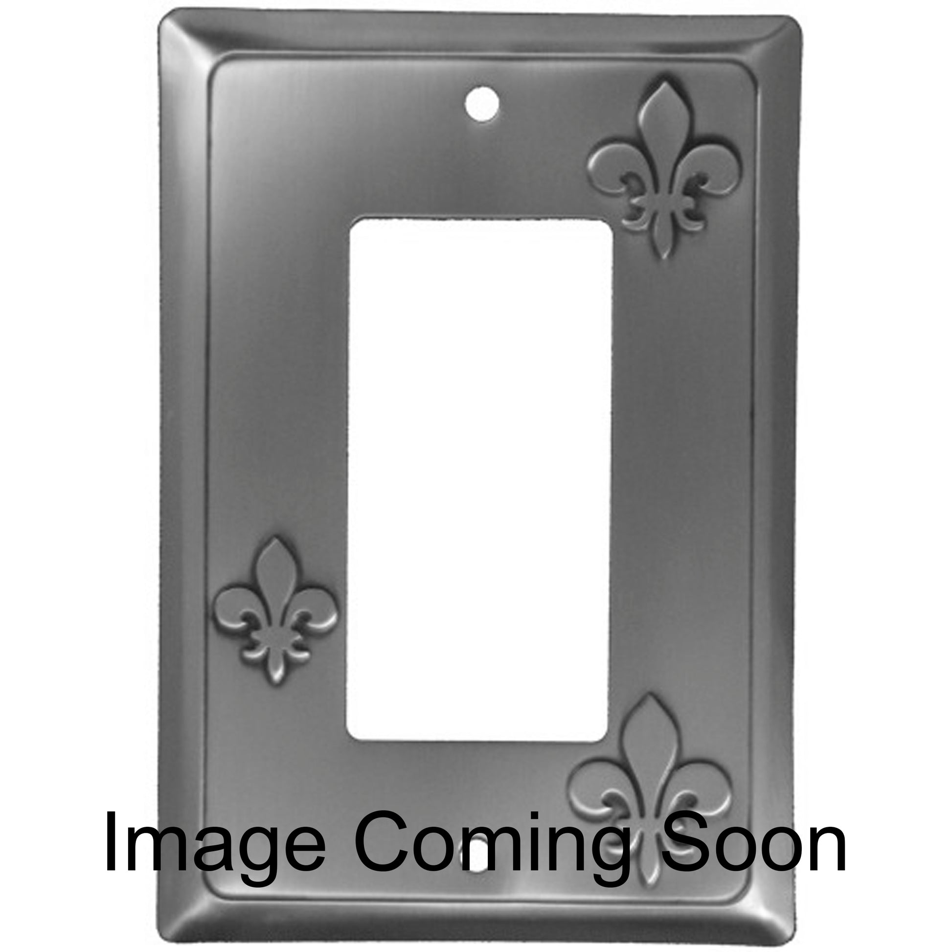 Fleur-de-Lis Stainless Steel Single Rocker Switchplate