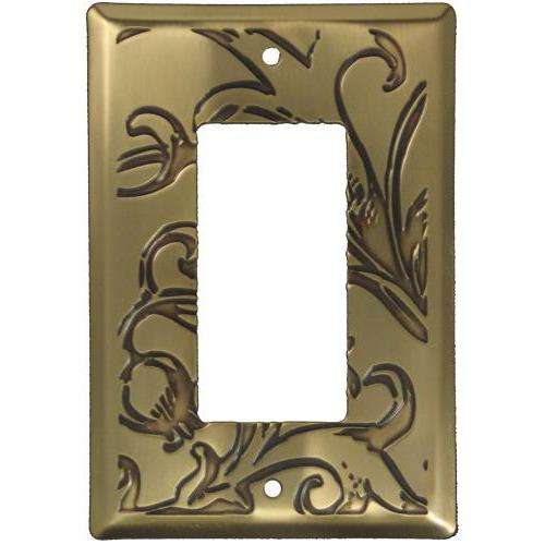 Victorian Antique Brass Single Rocker Switchplate