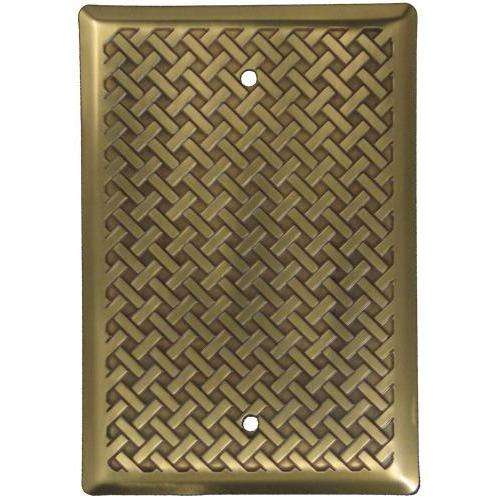 Weave Antique Brass BlankSwitchplate