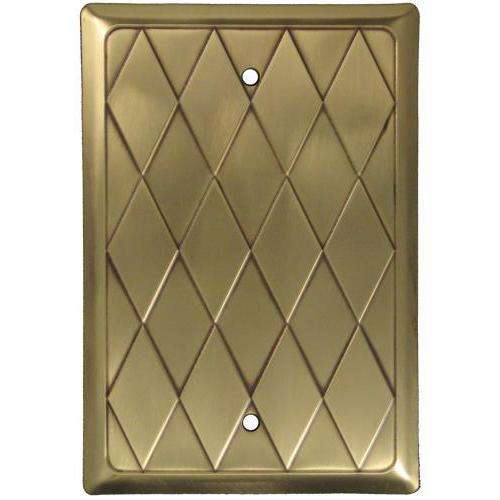 Diamond Antique Brass BlankSwitchplate