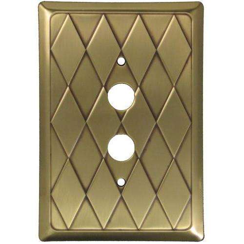 Diamond Antique Brass 1 Pushbutton Switchplate:Wallplatesonline.com