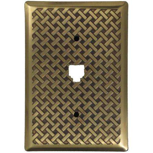 Weave Antique Brass Phone Switchplate w/ Hardware:Wallplatesonline.com