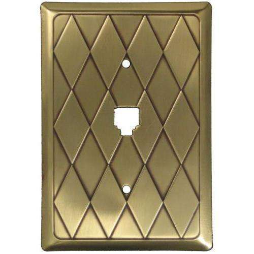 Diamond Antique Brass Phone Switchplate w/ Hardware