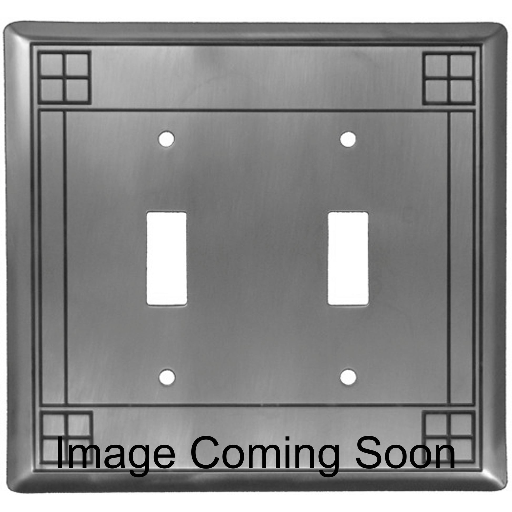 Arts and Crafts Stainless Steel Double Toggle Switchplate