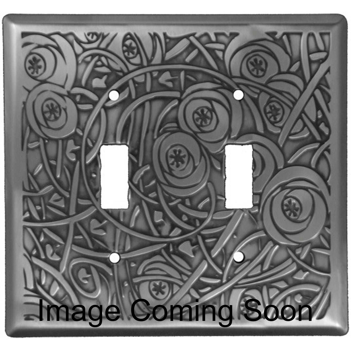 Deco Floral Stainless Steel Double Toggle Switchplate