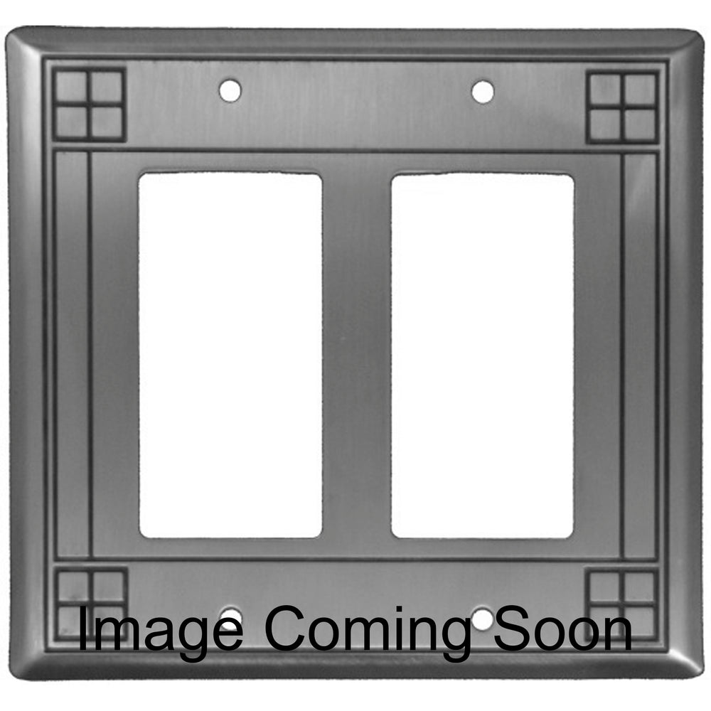Arts and Crafts Stainless Steel Double Rocker Switchplate