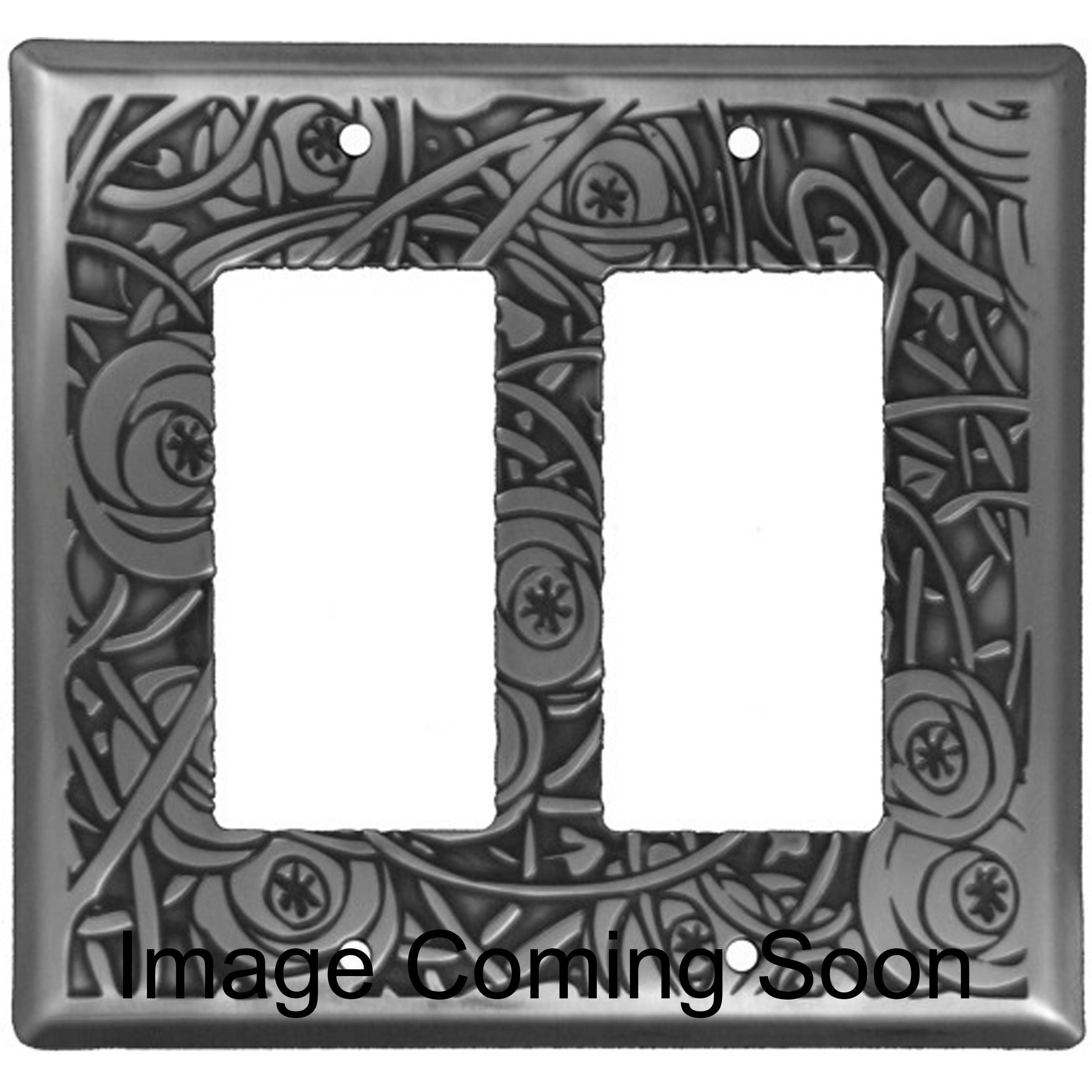 Deco Floral Oil Rubbed Copper Double Rocker Switchplate:Wallplatesonline.com