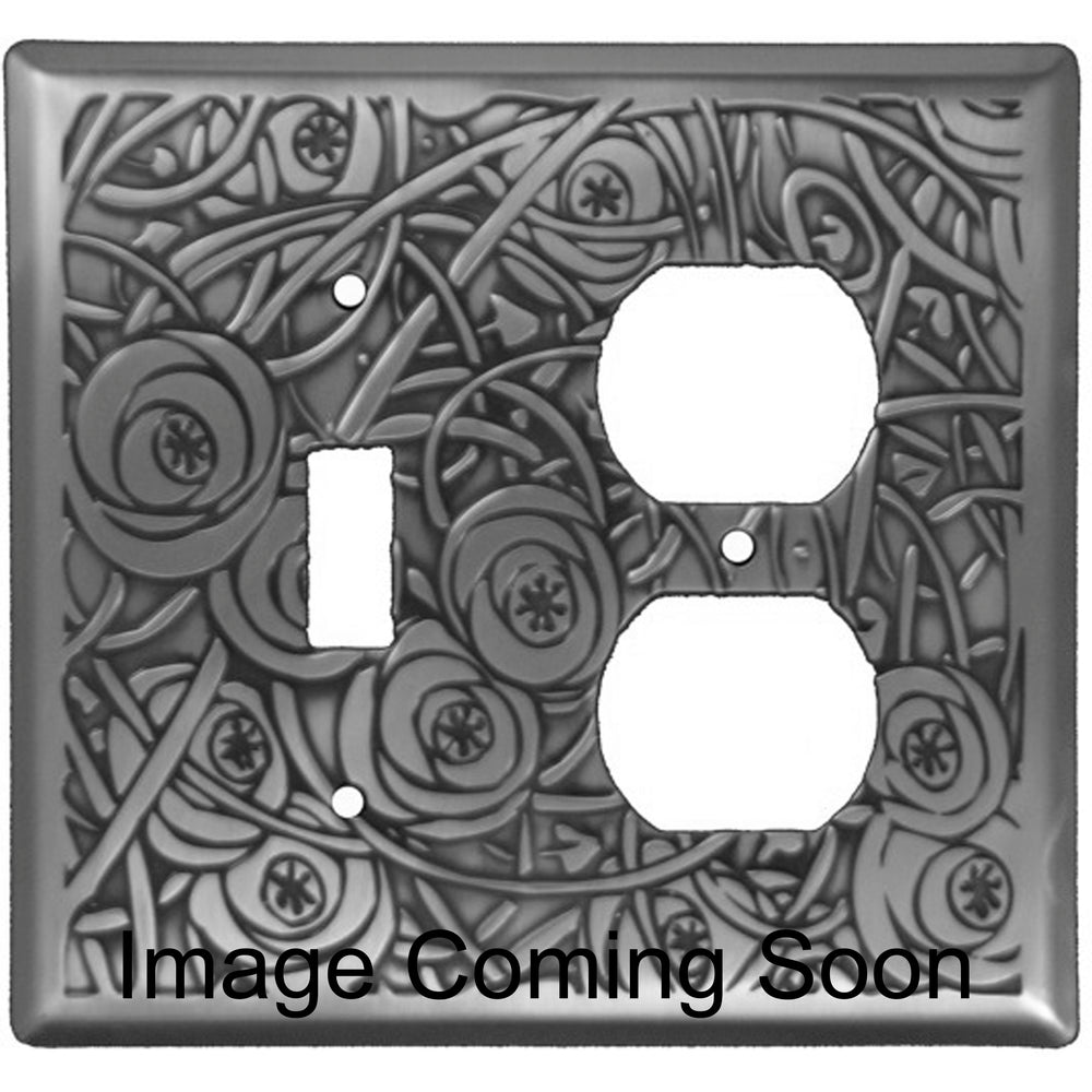 Deco Floral Oil Rubbed Copper Toggle / Duplex Switchplate