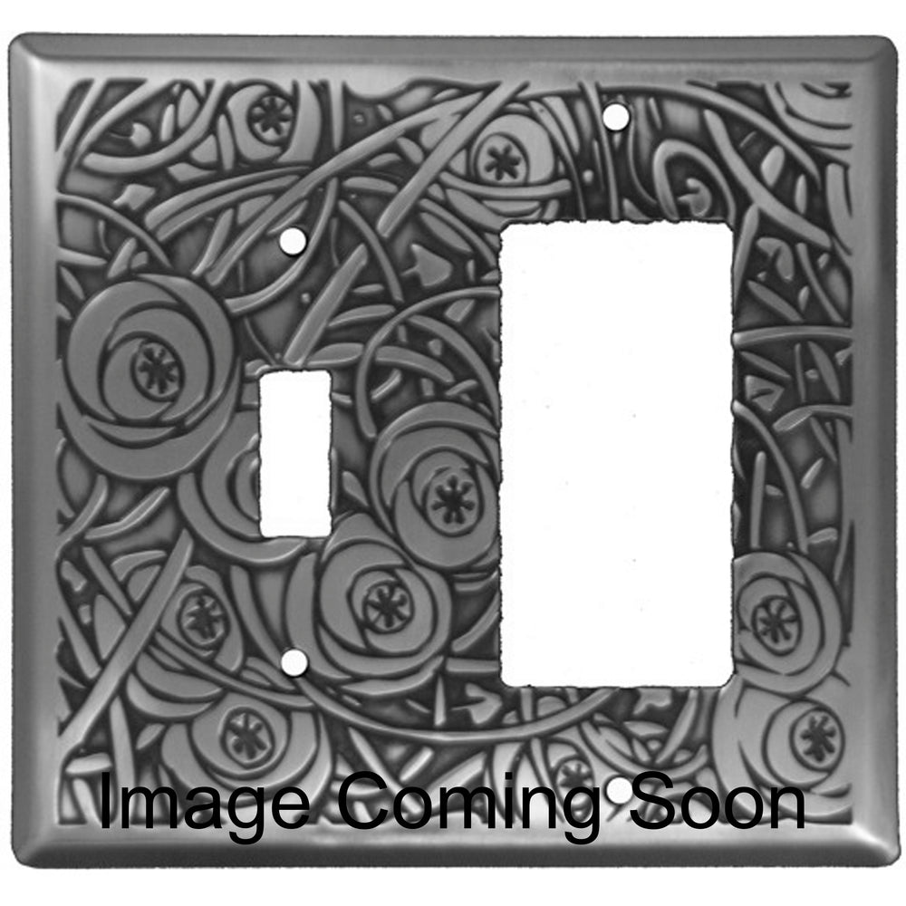 Deco Floral Oil Rubbed Copper Toggle / Rocker Switchplate