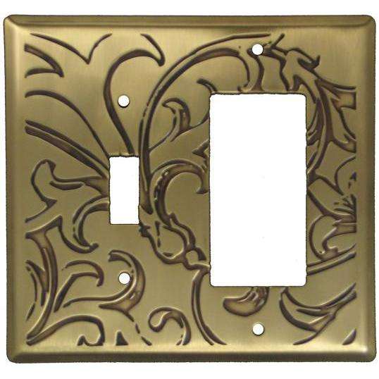 Victorian Antique Brass Toggle / Rocker Switchplate:Wallplatesonline.com