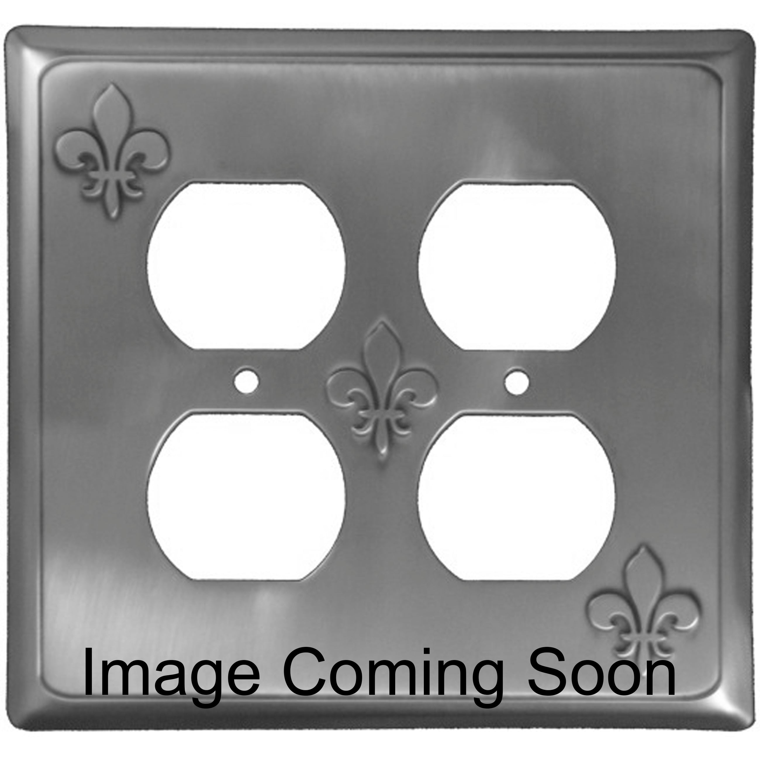 Fleur-de-Lis Stainless Steel 2 Duplex Outlet Switchplate