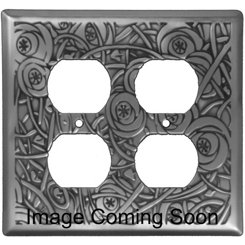 Deco Floral Oil Rubbed Copper 2 Duplex Outlet Switchplate