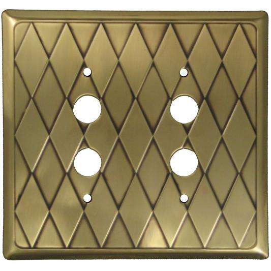 Diamond Antique Brass 2 PushbuttonSwitchplate:Wallplatesonline.com