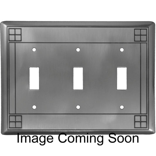 Arts and Crafts Stainless Steel Triple Toggle Switchplate