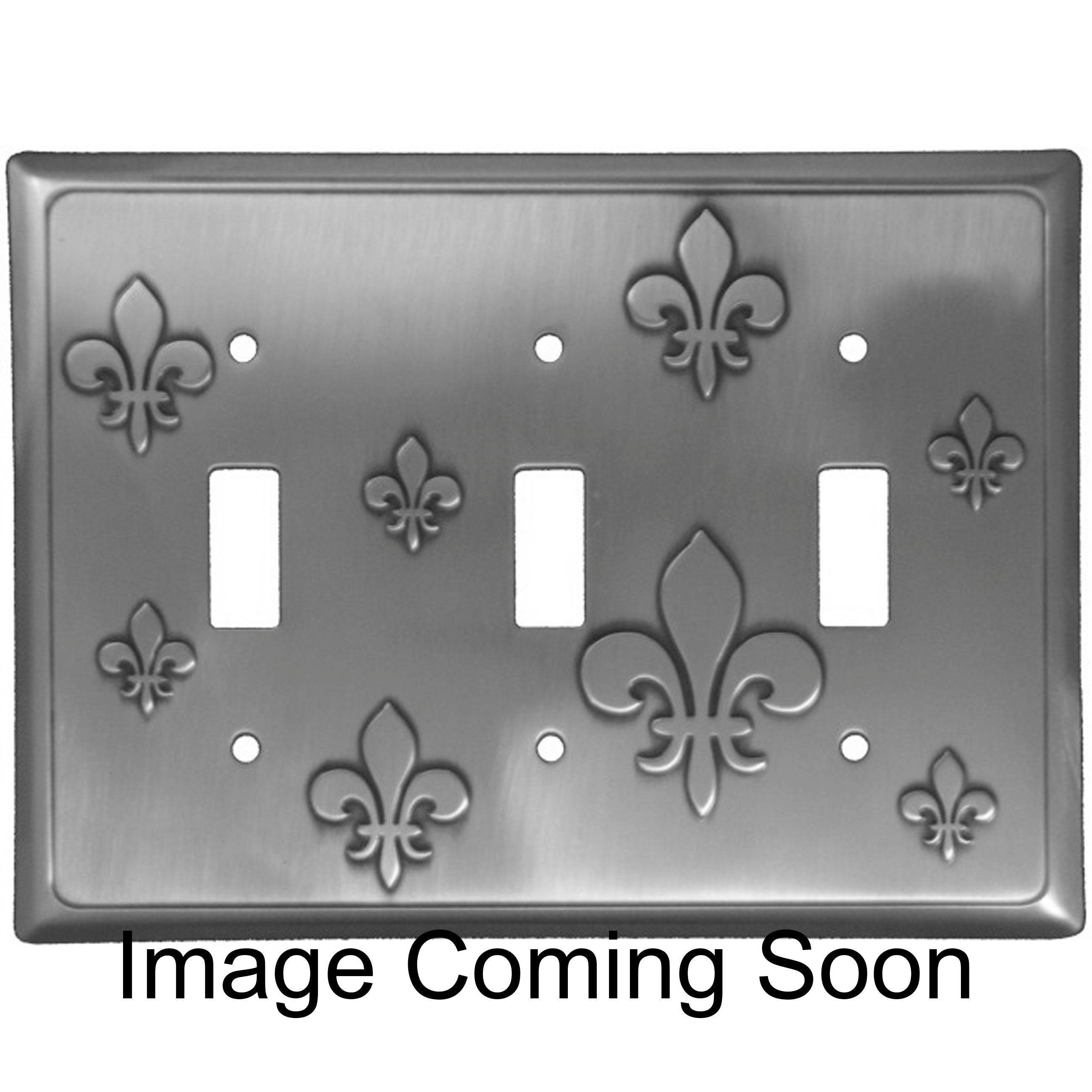 Fleur-de-Lis Stainless Steel Triple Toggle Switchplate