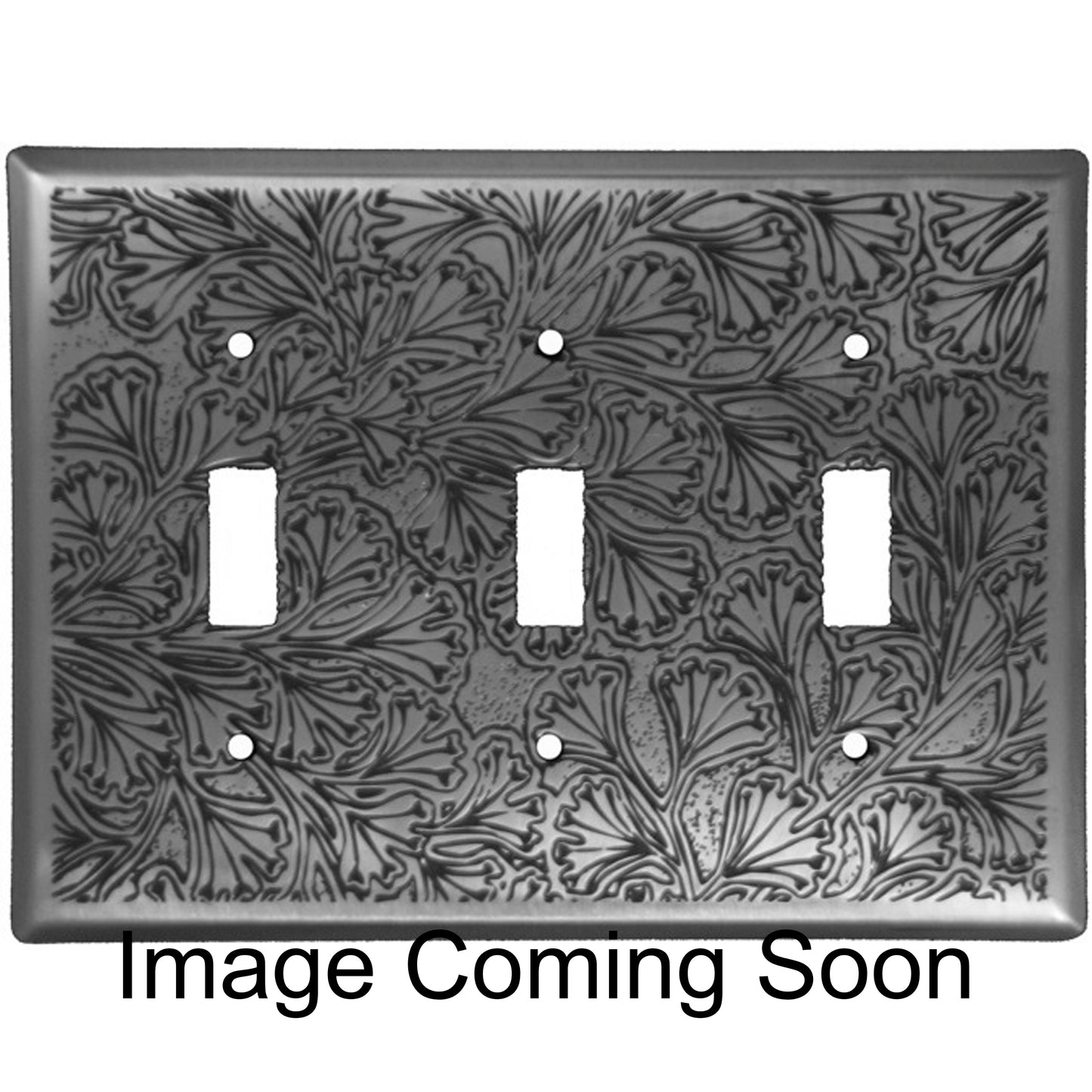 Maidenhaire Fern Stainless Steel Triple Toggle Switchplate