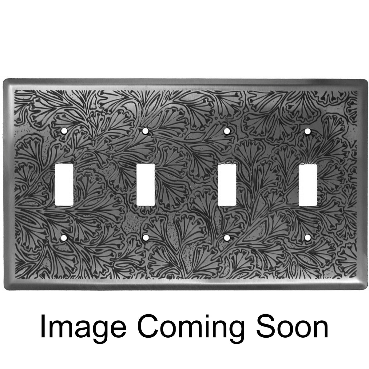 Maidenhaire Fern Stainless Steel 4 Toggle Switchplate