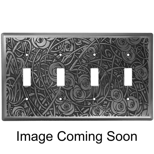 Deco Floral Oil Rubbed Copper 4 Toggle Switchplate:Wallplatesonline.com