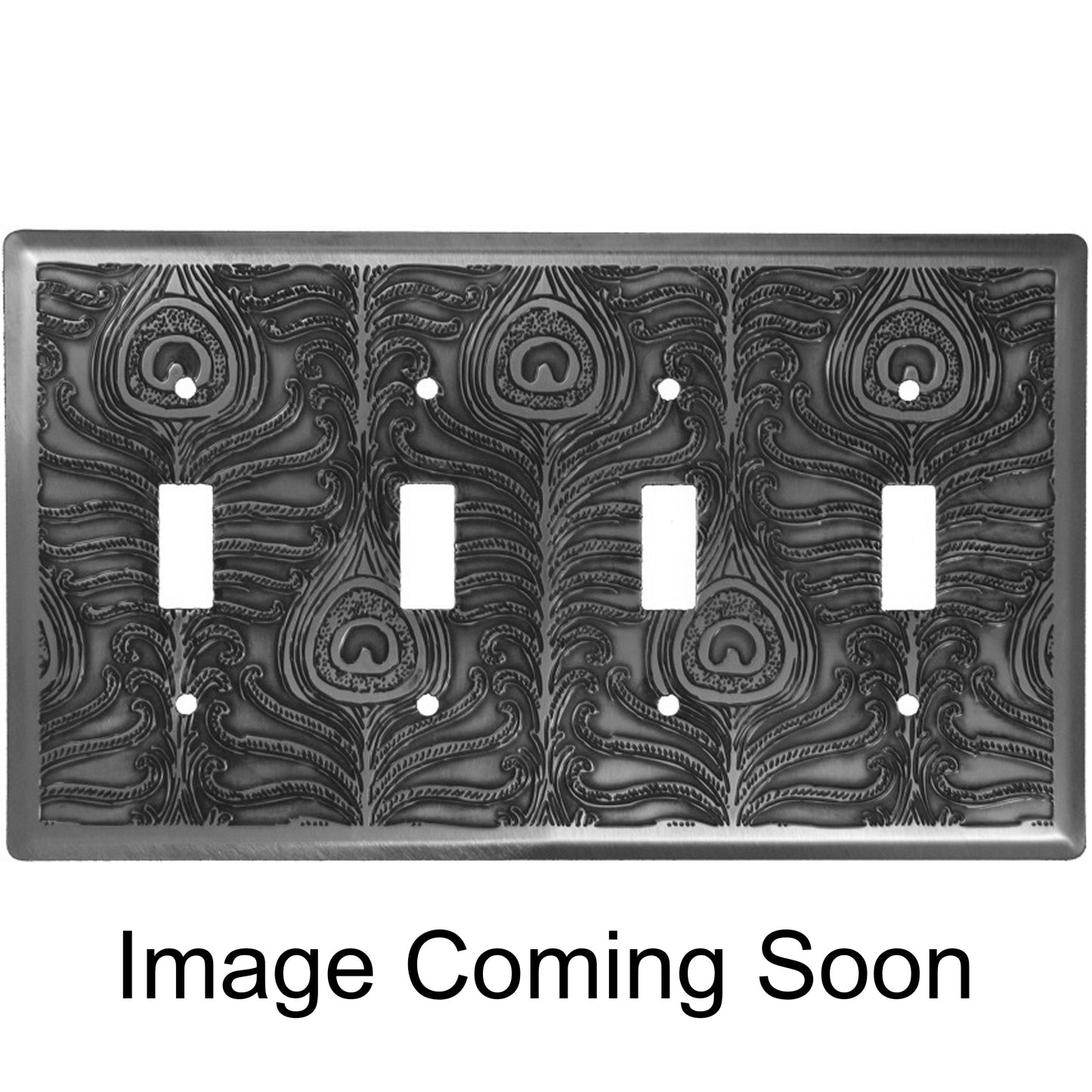 Peacock Stainless Steel 4 Toggle Switchplate