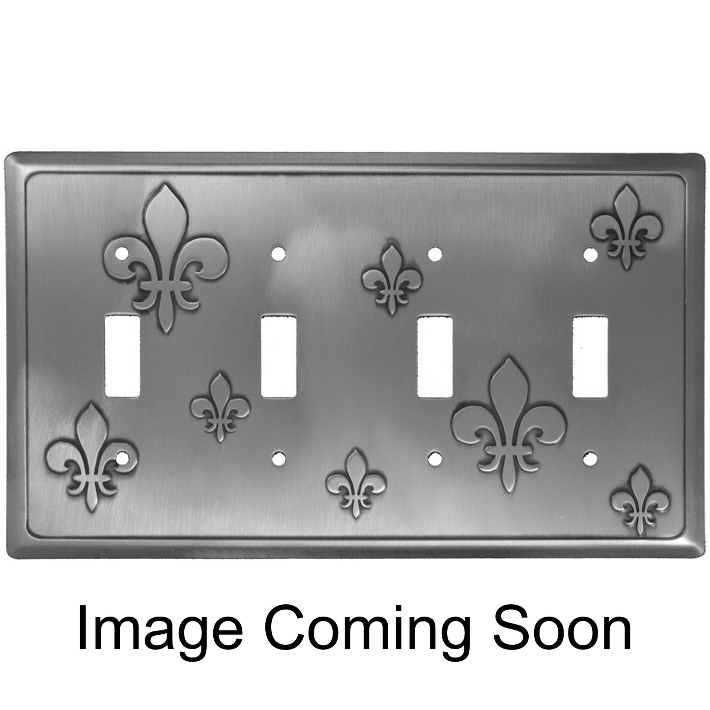 Fleur-de-Lis Stainless Steel 4 Toggle Switchplate