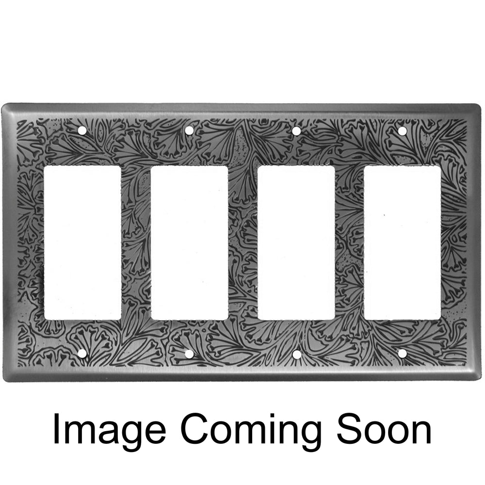 Maidenhaire Fern Stainless Steel 4 Rocker Switchplate