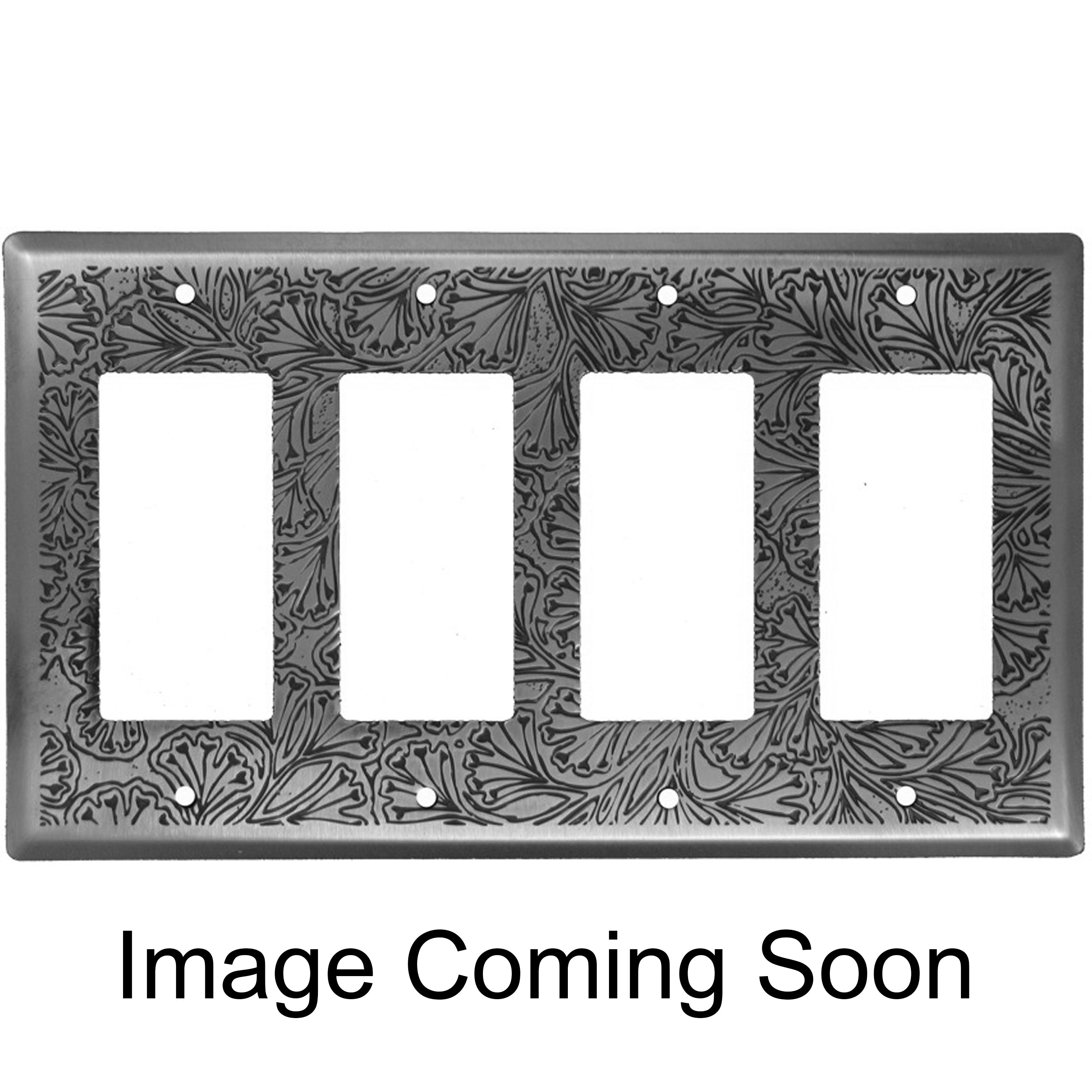 Maidenhaire Fern Stainless Steel 4 Rocker Switchplate