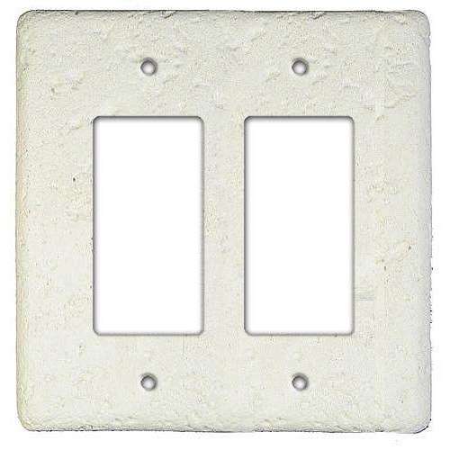 Linen Stone Double Rocker Switchplate - Wallplatesonline.com