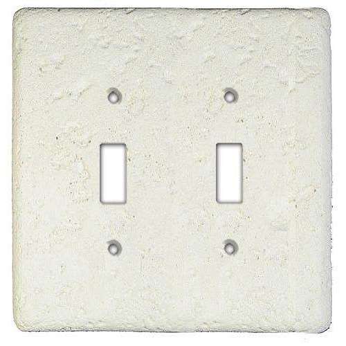 Linen Stone Double Toggle Switchplate - Wallplatesonline.com