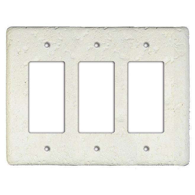 Stonique Linen Stone Triple Rocker Switchplate