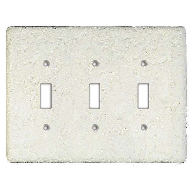 Linen Stone Triple Toggle Switchplate - Wallplatesonline.com